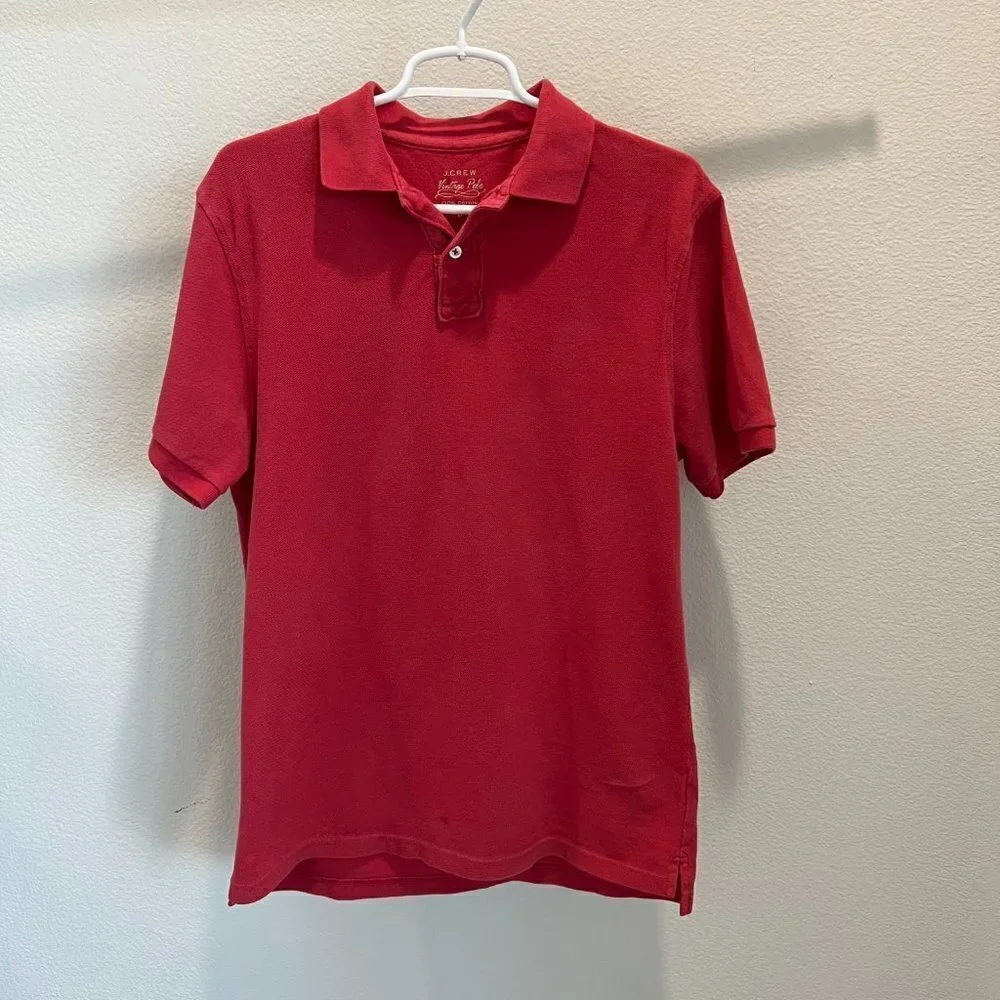 J.Crew Faded Red Vintage Polo 100% Cotton Short Sleeve Medium